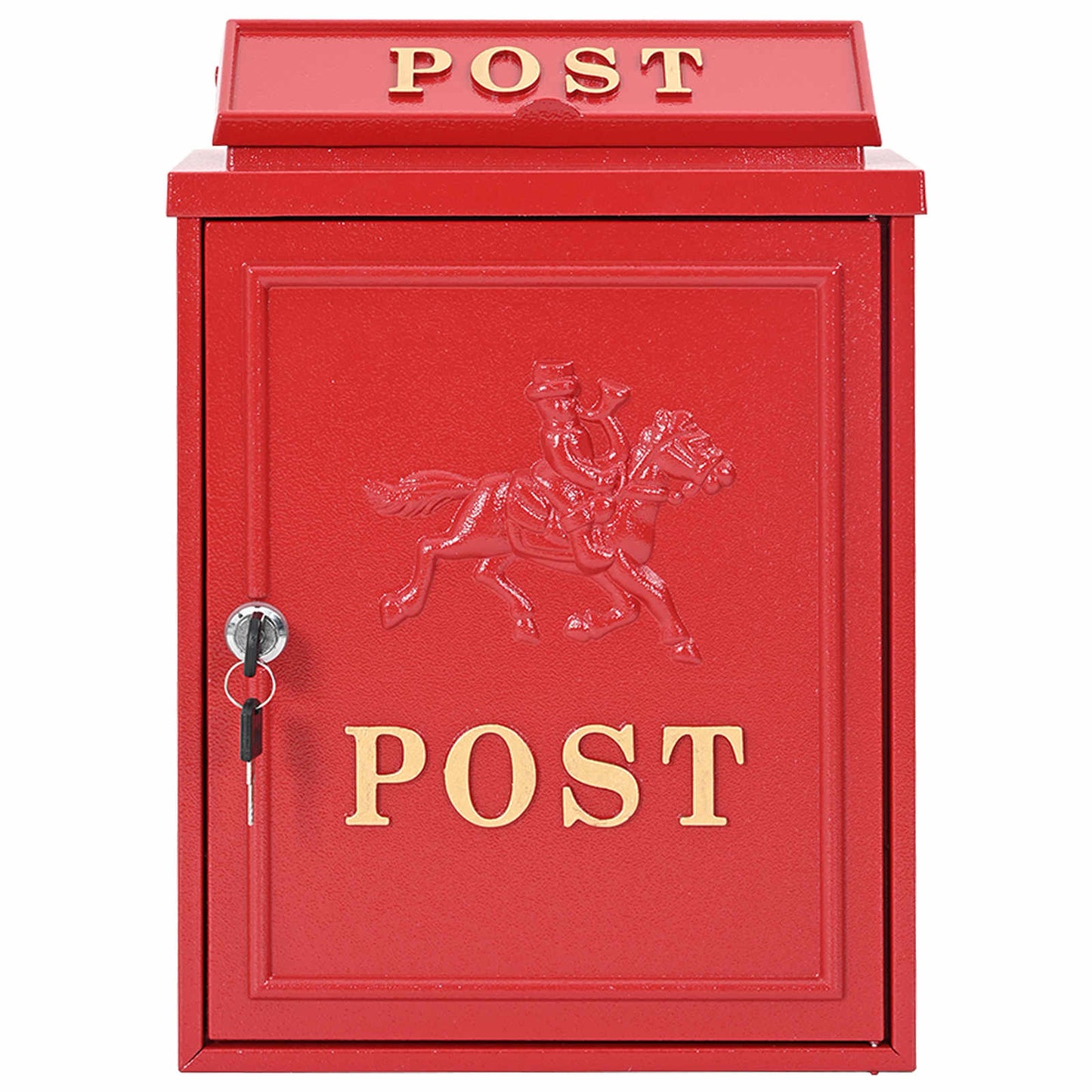 vidaXL Wall Mounted Mailbox Red 29 x 13 x 41 cm Cast Aluminum