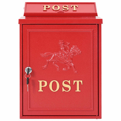 vidaXL Wall Mounted Mailbox Red 29 x 13 x 41 cm Cast Aluminum