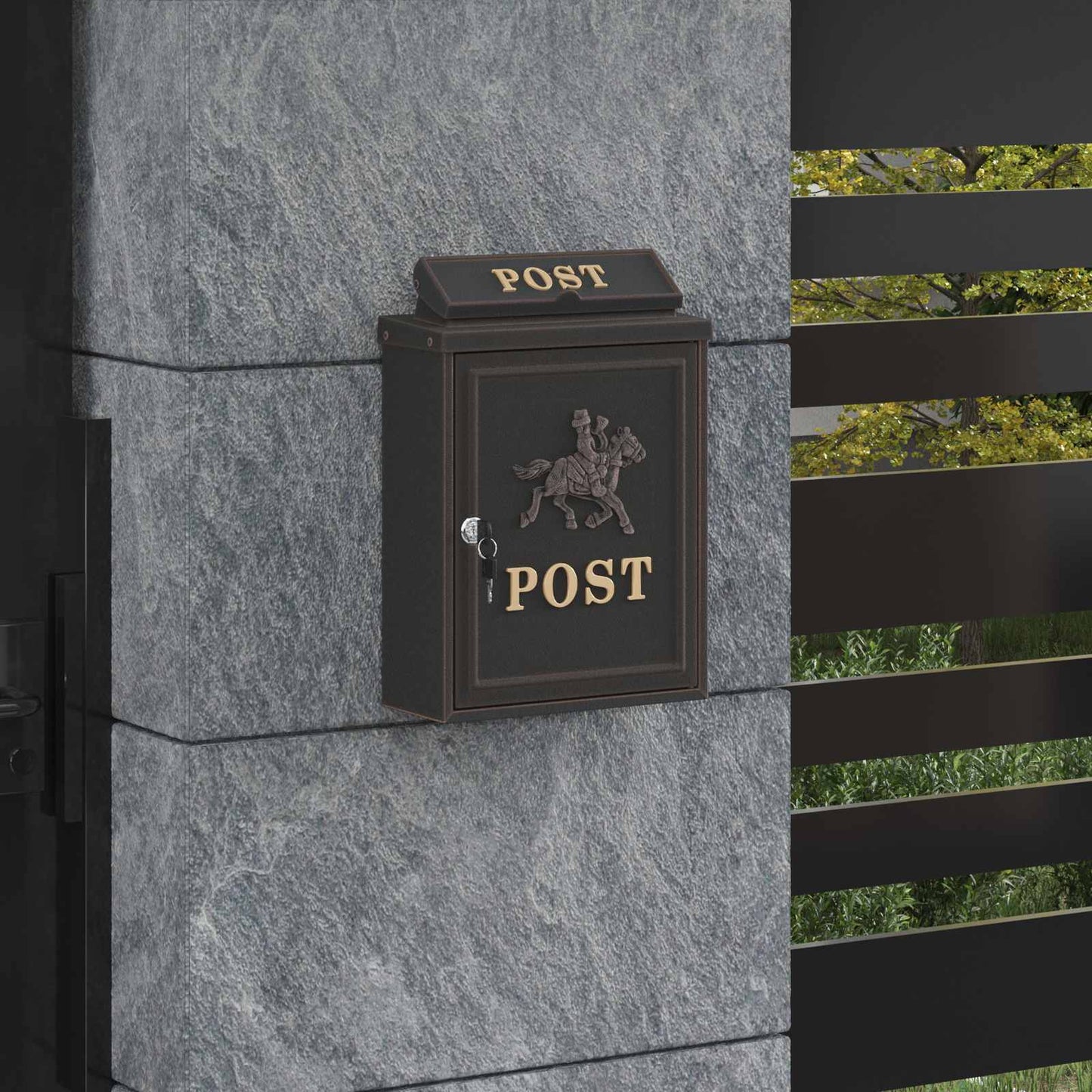 vidaXL Wall Mounted Mailbox Bronze 29 x 13 x 41 cm Cast Aluminum