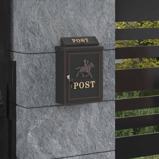 vidaXL Wall Mounted Mailbox Bronze 29 x 13 x 41 cm Cast Aluminum