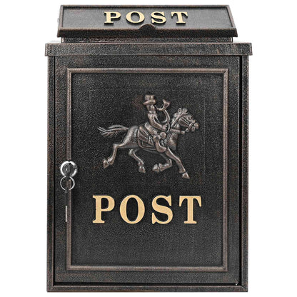 vidaXL Wall Mounted Mailbox Bronze 29 x 13 x 41 cm Cast Aluminum