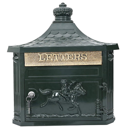 vidaXL Wall Mounted Mailbox Green 40.5 x 15.5 x 44 cm Cast Aluminum