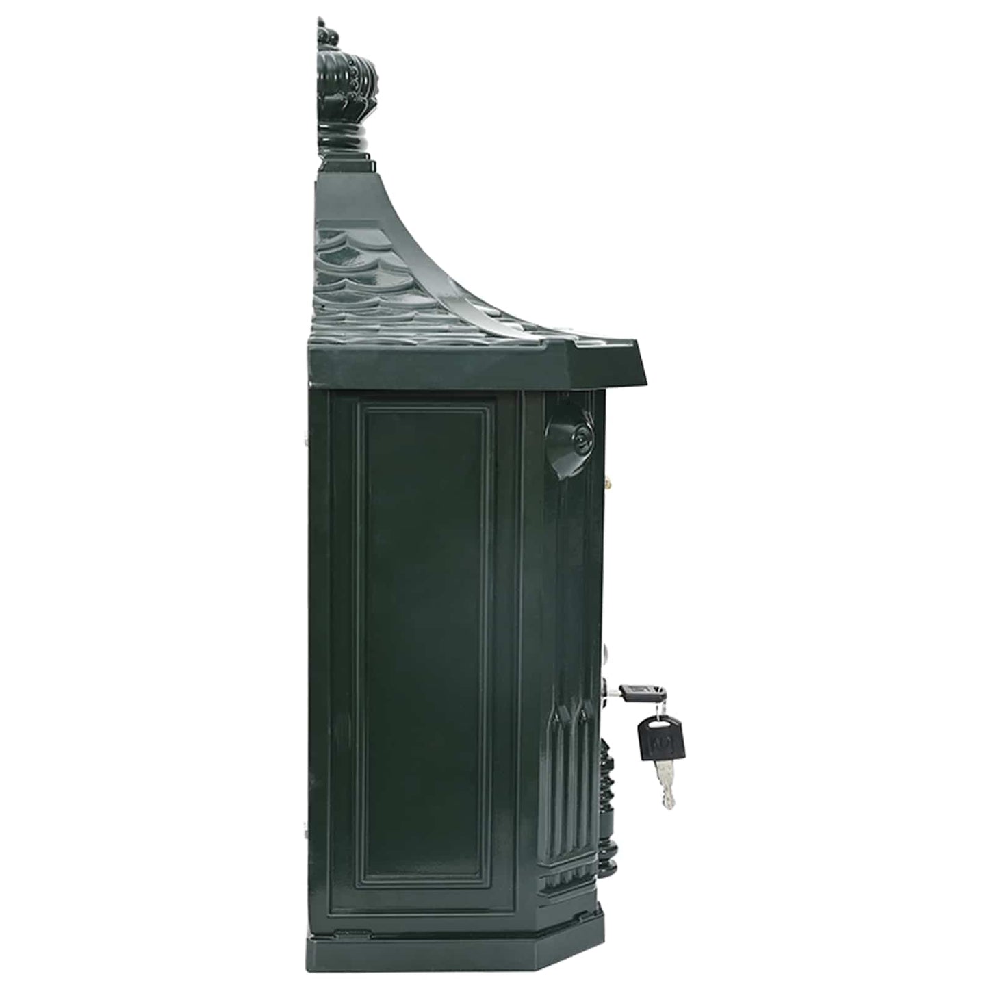 vidaXL Wall Mounted Mailbox Green 40.5 x 15.5 x 44 cm Cast Aluminum
