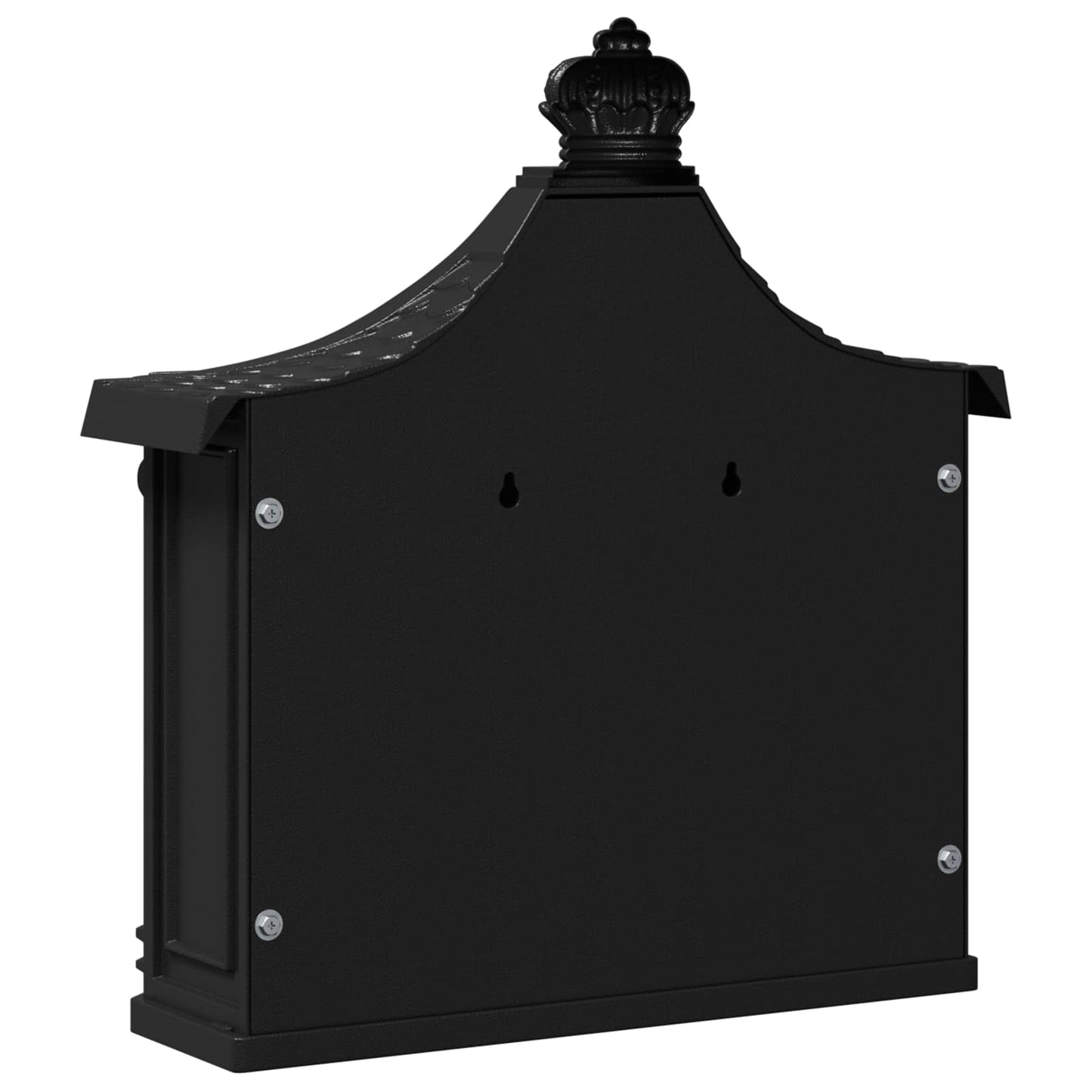 vidaXL Wall Mounted Mailbox Black 40.5 x 15.5 x 44 cm Cast Aluminum