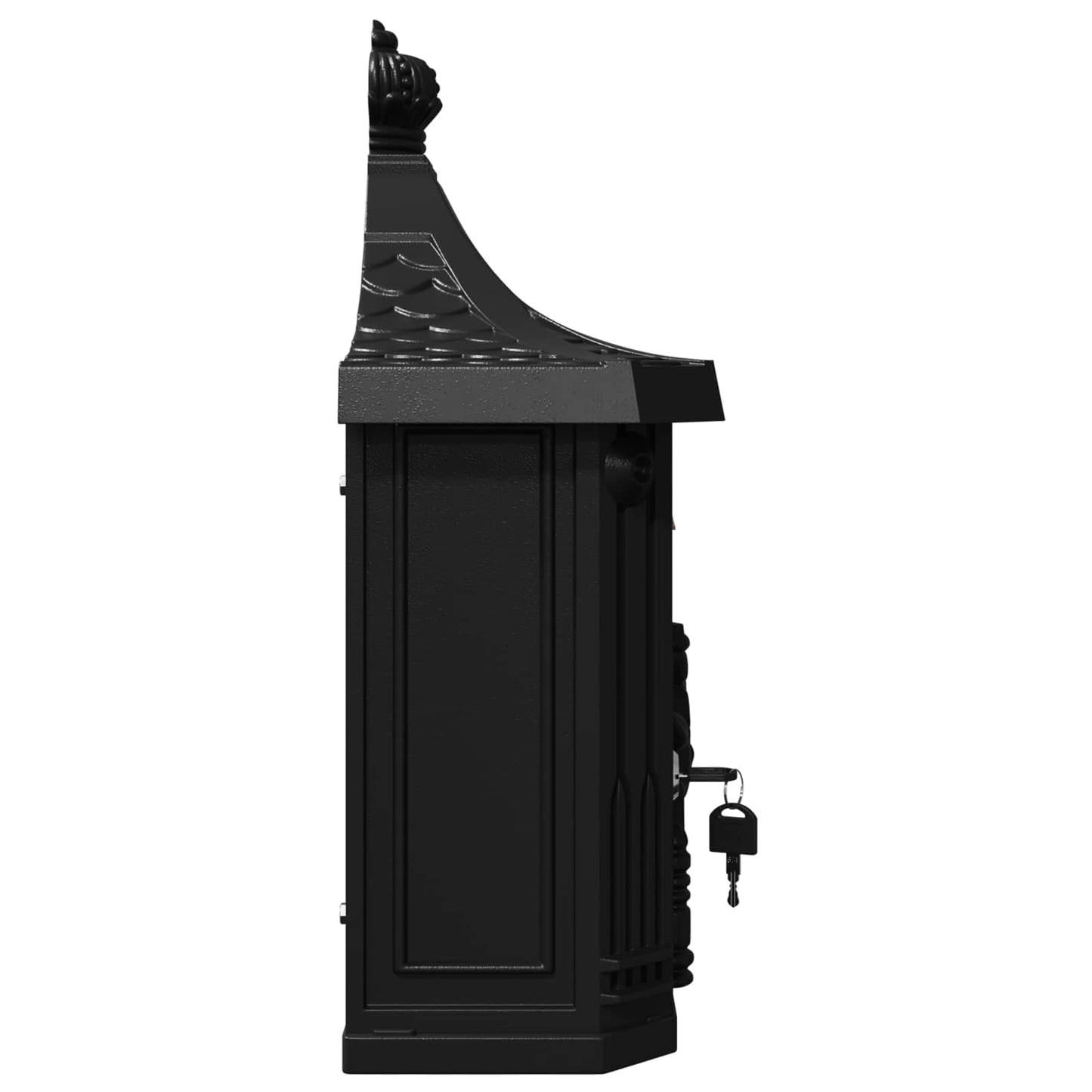 vidaXL Wall Mounted Mailbox Black 40.5 x 15.5 x 44 cm Cast Aluminum