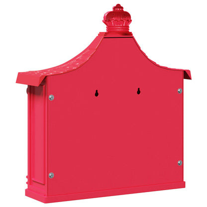 vidaXL Wall Mounted Mailbox Red 40.5 x 15.5 x 44 cm Cast Aluminum