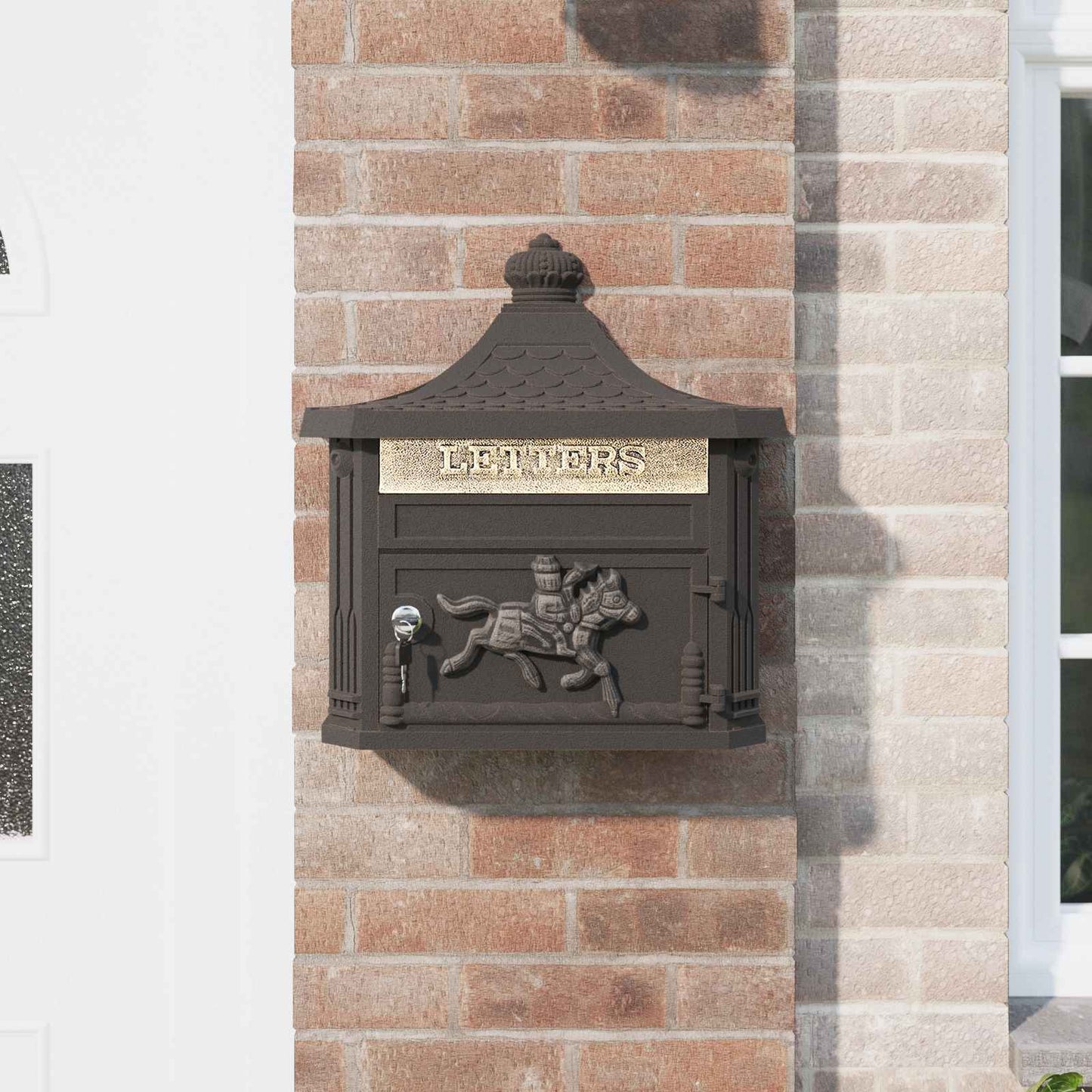 vidaXL Wall Mounted Mailbox Bronze 40.5 x 15.5 x 44 cm Cast Aluminum