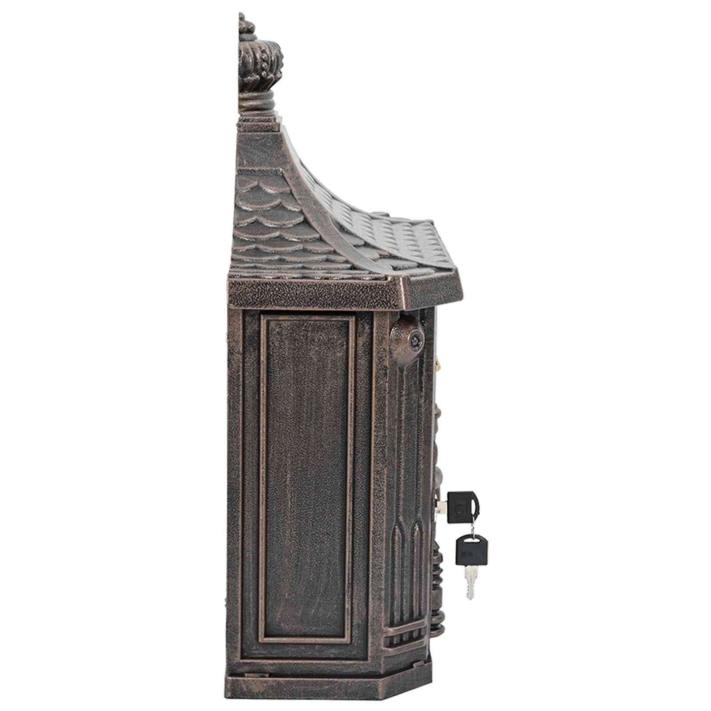 vidaXL Wall Mounted Mailbox Bronze 40.5 x 15.5 x 44 cm Cast Aluminum