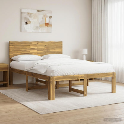 vidaXL Double Bed Frame with Headboard ROSTOCK White 135 x 190 cm