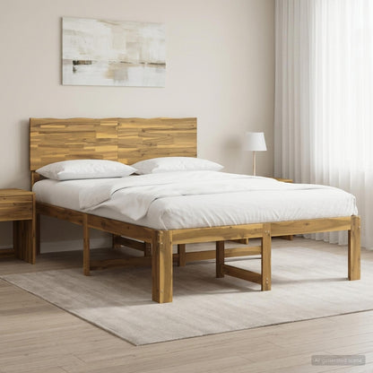 vidaXL Double Bed Frame with Headboard ROSTOCK White 140 x 190 cm