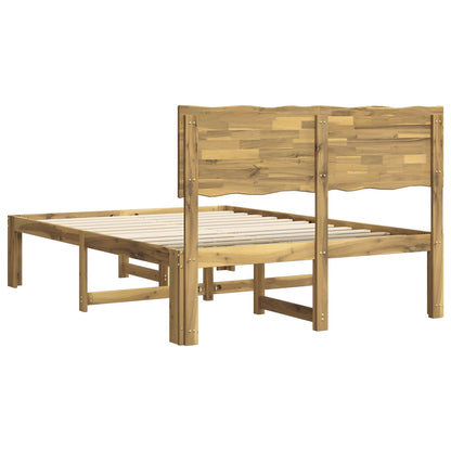 vidaXL Double Bed Frame with Headboard ROSTOCK White 140 x 190 cm