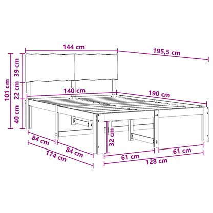vidaXL Double Bed Frame with Headboard ROSTOCK White 140 x 190 cm