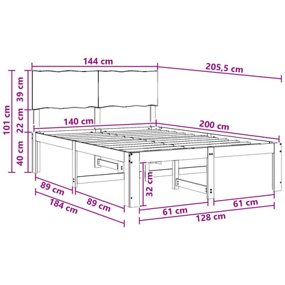 vidaXL Double Bed Frame with Headboard ROSTOCK White 140 x 200 cm