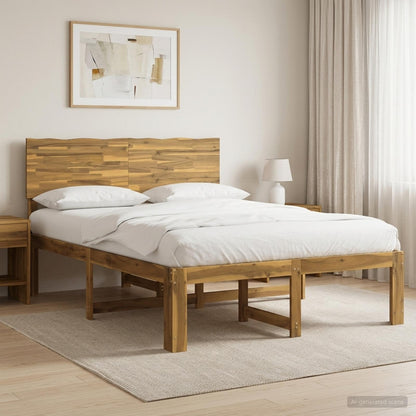 vidaXL Double Bed Frame with Headboard ROSTOCK White 150 x 200 cm