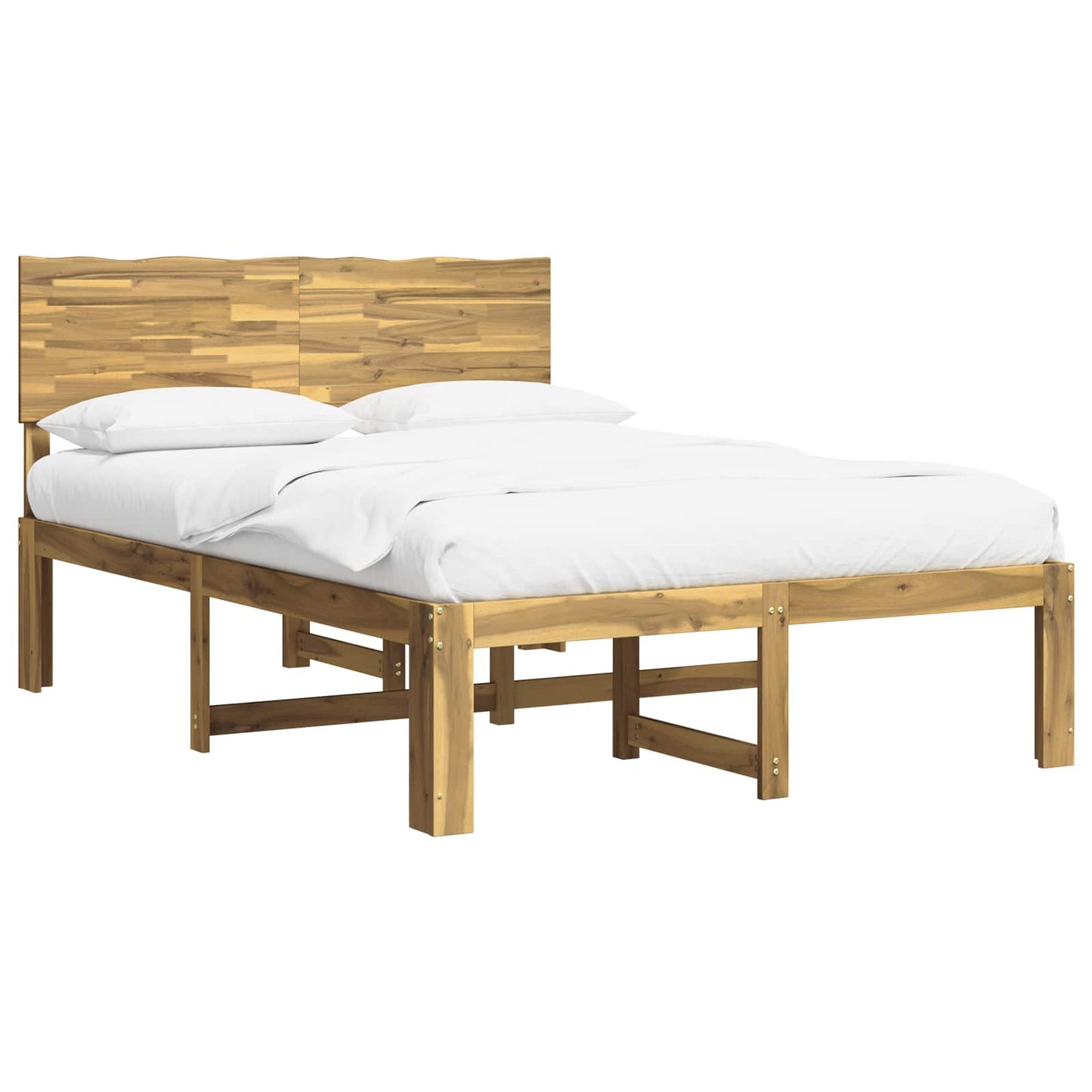 vidaXL Double Bed Frame with Headboard ROSTOCK White 150 x 200 cm