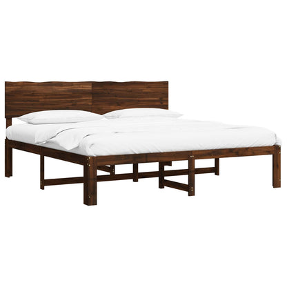 vidaXL Double Bed Frame with Headboard ROSTOCK Dark Brown 180 x 200 cm