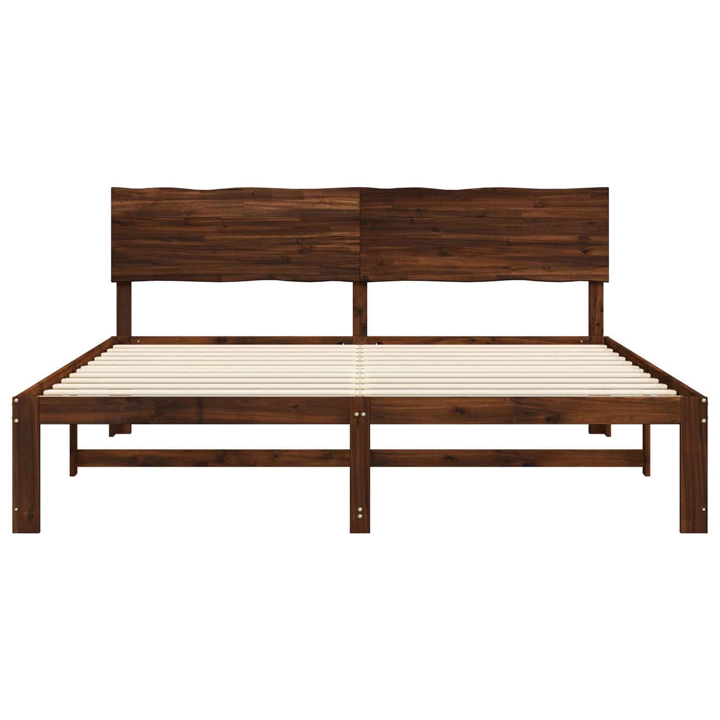 vidaXL Double Bed Frame with Headboard ROSTOCK Dark Brown 180 x 200 cm