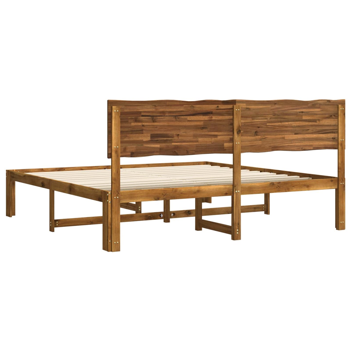vidaXL Double Bed Frame with Headboard ROSTOCK Natural 180 x 200 cm
