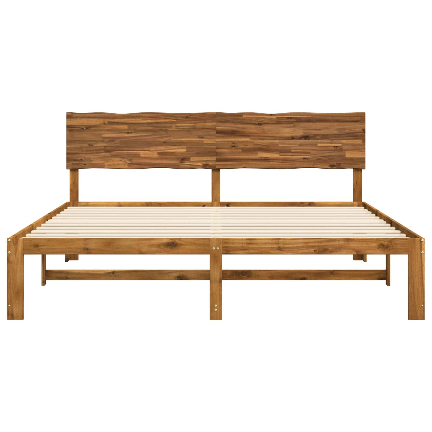 vidaXL Double Bed Frame with Headboard ROSTOCK Natural 180 x 200 cm