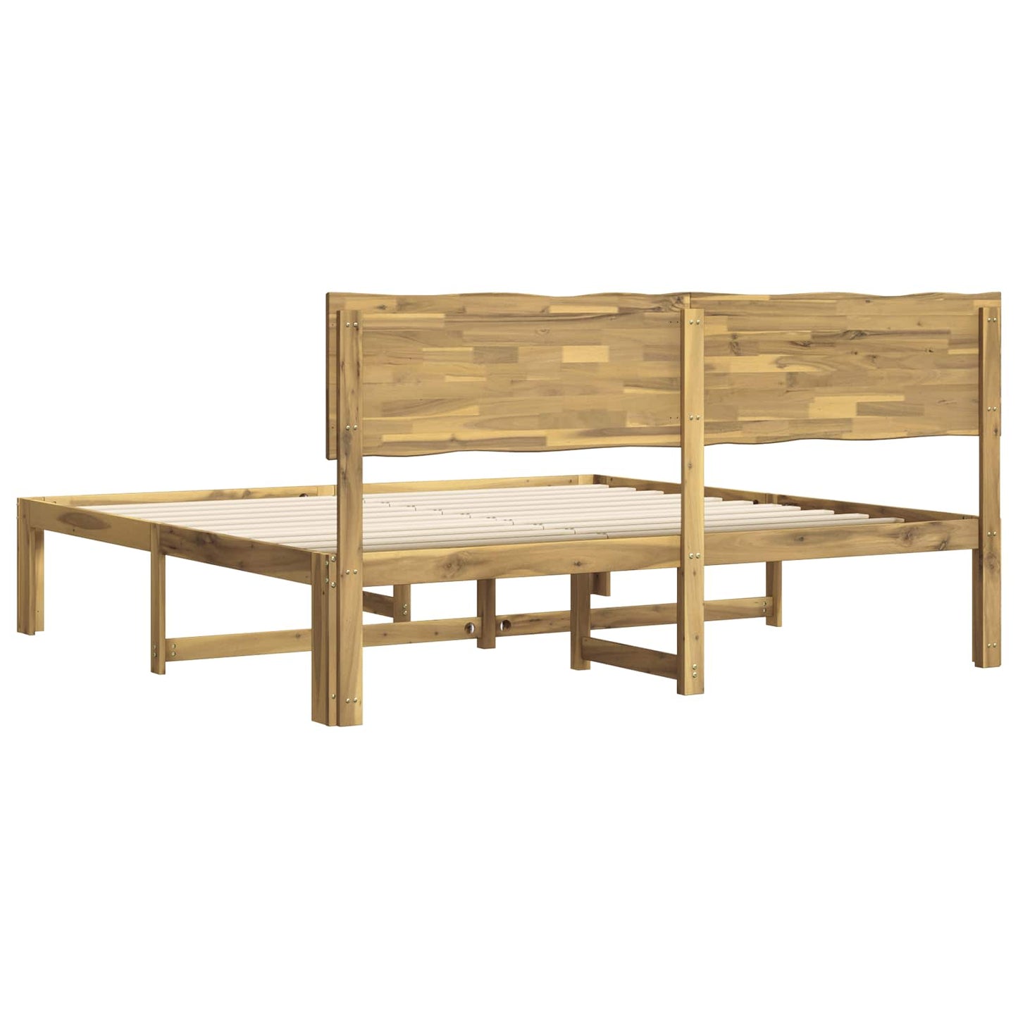 vidaXL Double Bed Frame with Headboard ROSTOCK White 200 x 200 cm