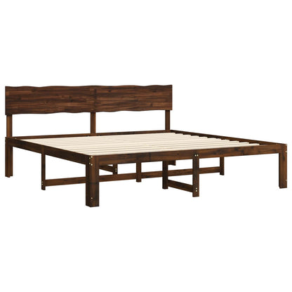 vidaXL Double Bed Frame with Headboard ROSTOCK Dark Brown 180 x 200 cm