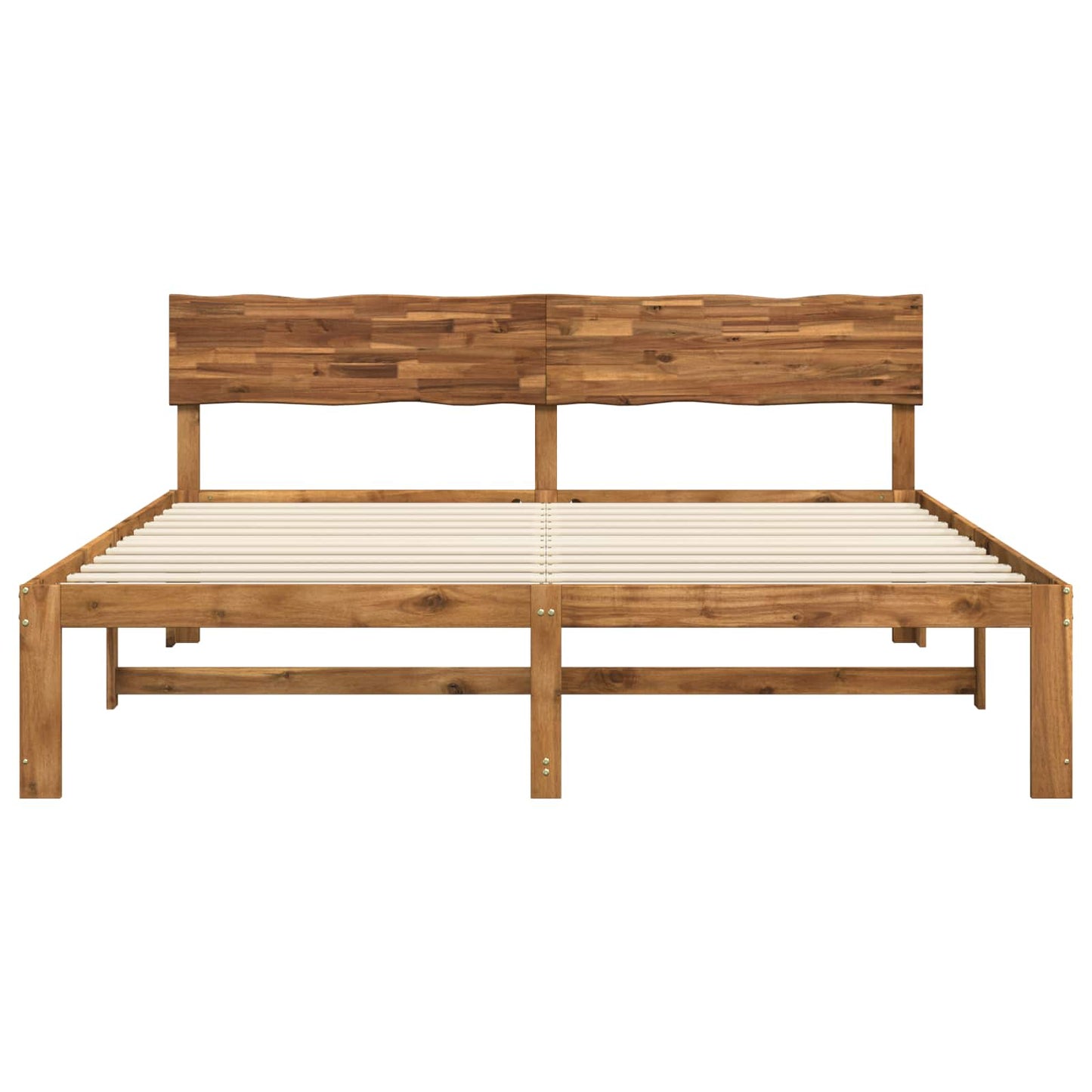 vidaXL Double Bed Frame with Headboard ROSTOCK Natural 180 x 200 cm
