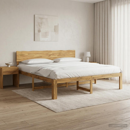 vidaXL Double Bed Frame with Headboard ROSTOCK White 180 x 200 cm