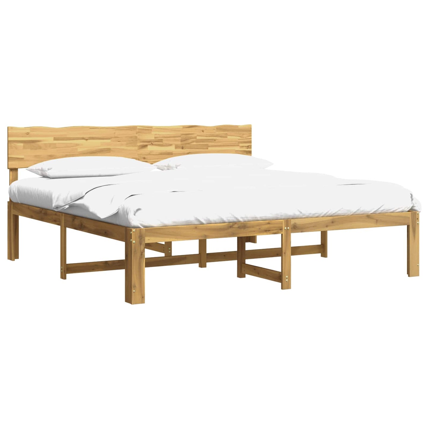 vidaXL Double Bed Frame with Headboard ROSTOCK White 180 x 200 cm