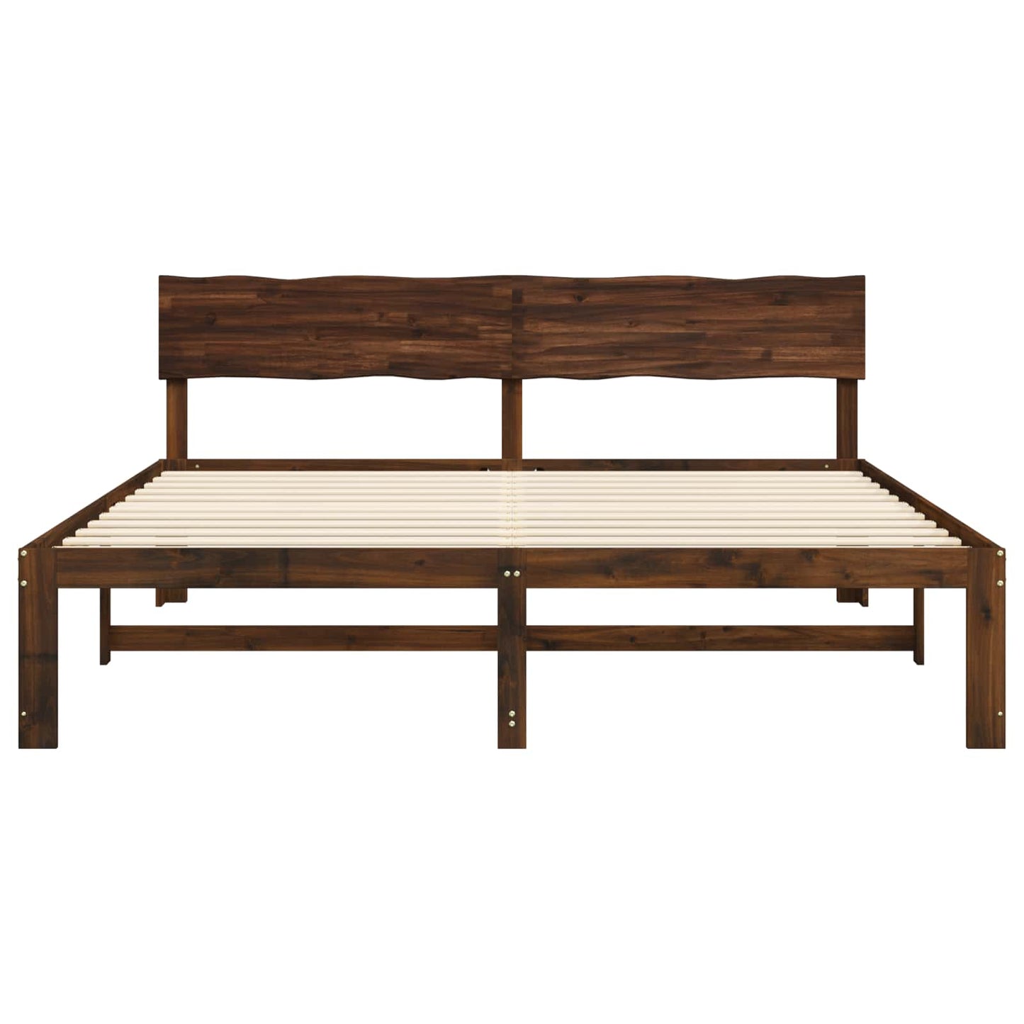 vidaXL Double Bed Frame with Headboard ROSTOCK Dark Brown 200 x 200 cm
