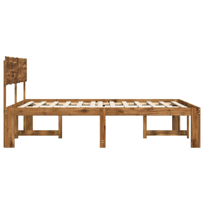 vidaXL Double Bed Frame with Headboard ROSTOCK Natural 200 x 200 cm