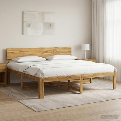 vidaXL Double Bed Frame with Headboard ROSTOCK White 200 x 200 cm