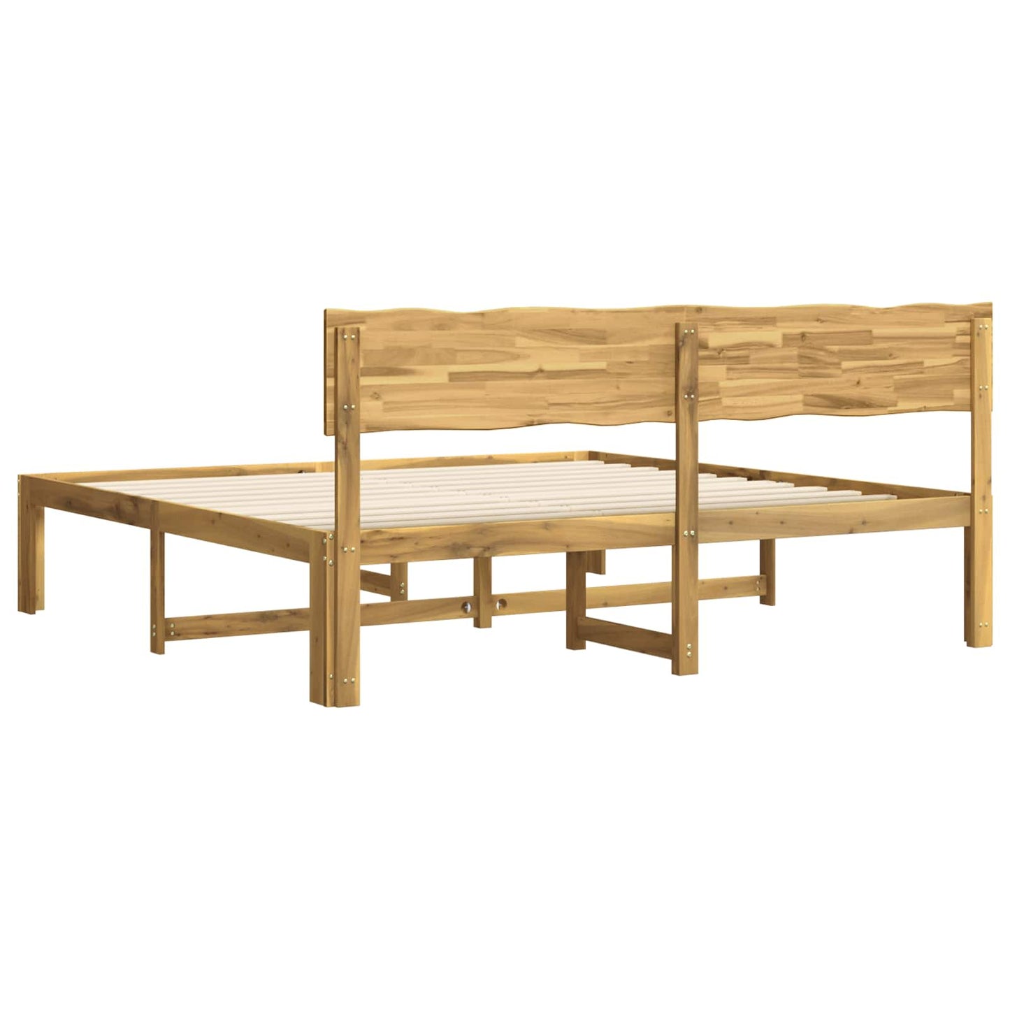 vidaXL Double Bed Frame with Headboard ROSTOCK White 200 x 200 cm