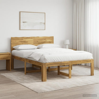 vidaXL Double Bed Frame with Headboard ROSTOCK White 135 x 190 cm