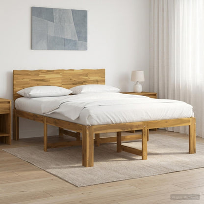 vidaXL Double Bed Frame with Headboard ROSTOCK White 140 x 200 cm