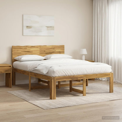 vidaXL Double Bed Frame with Headboard ROSTOCK White 150 x 200 cm