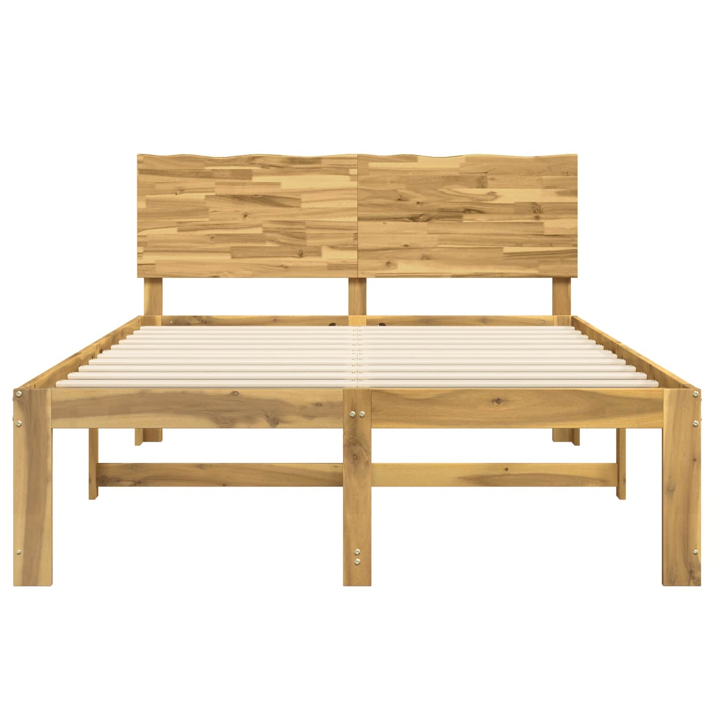 vidaXL Double Bed Frame with Headboard ROSTOCK White 150 x 200 cm
