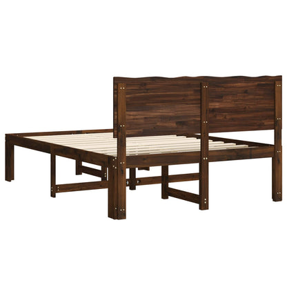 vidaXL Double Bed Frame with Headboard ROSTOCK Dark Brown 160 x 200 cm