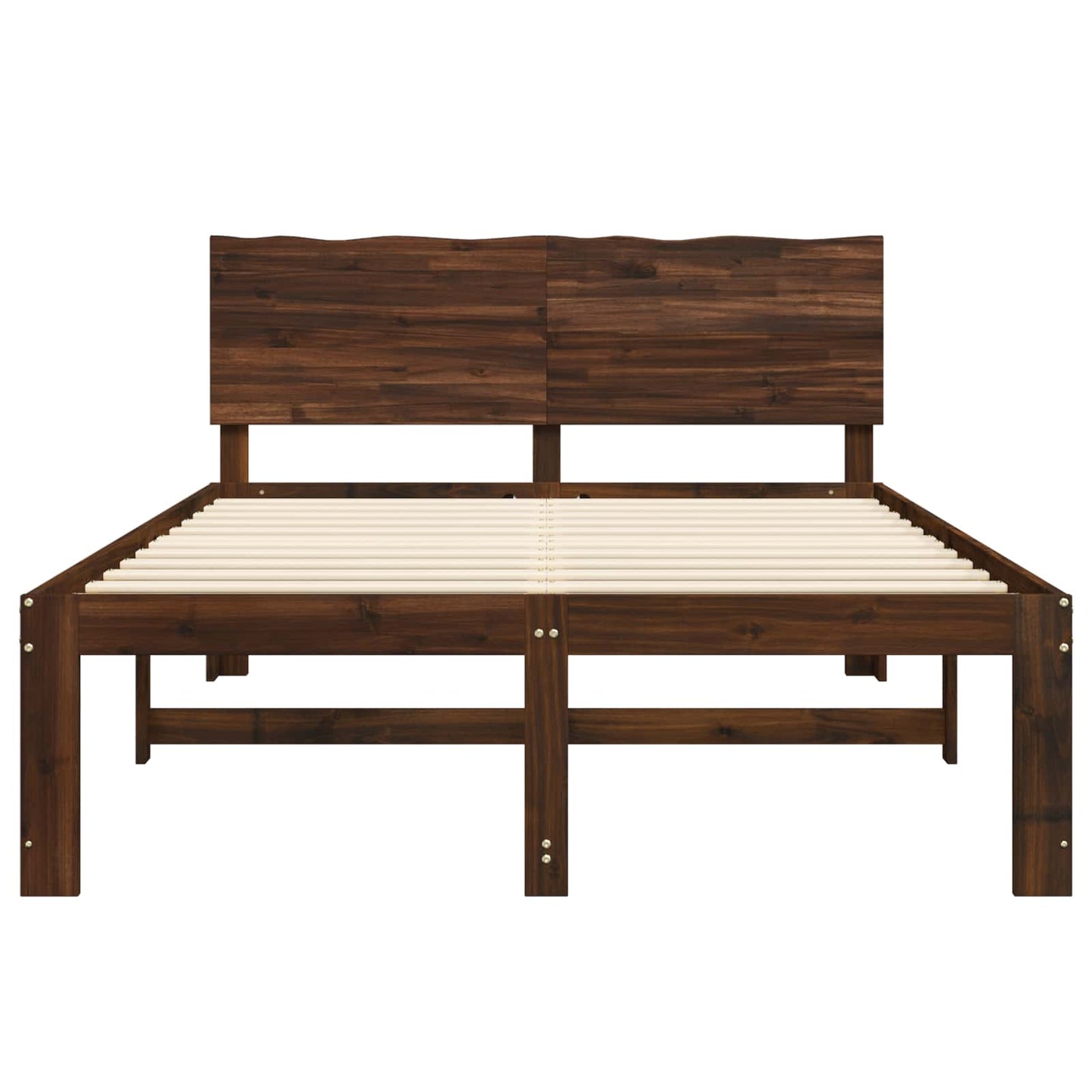 vidaXL Double Bed Frame with Headboard ROSTOCK Dark Brown 160 x 200 cm