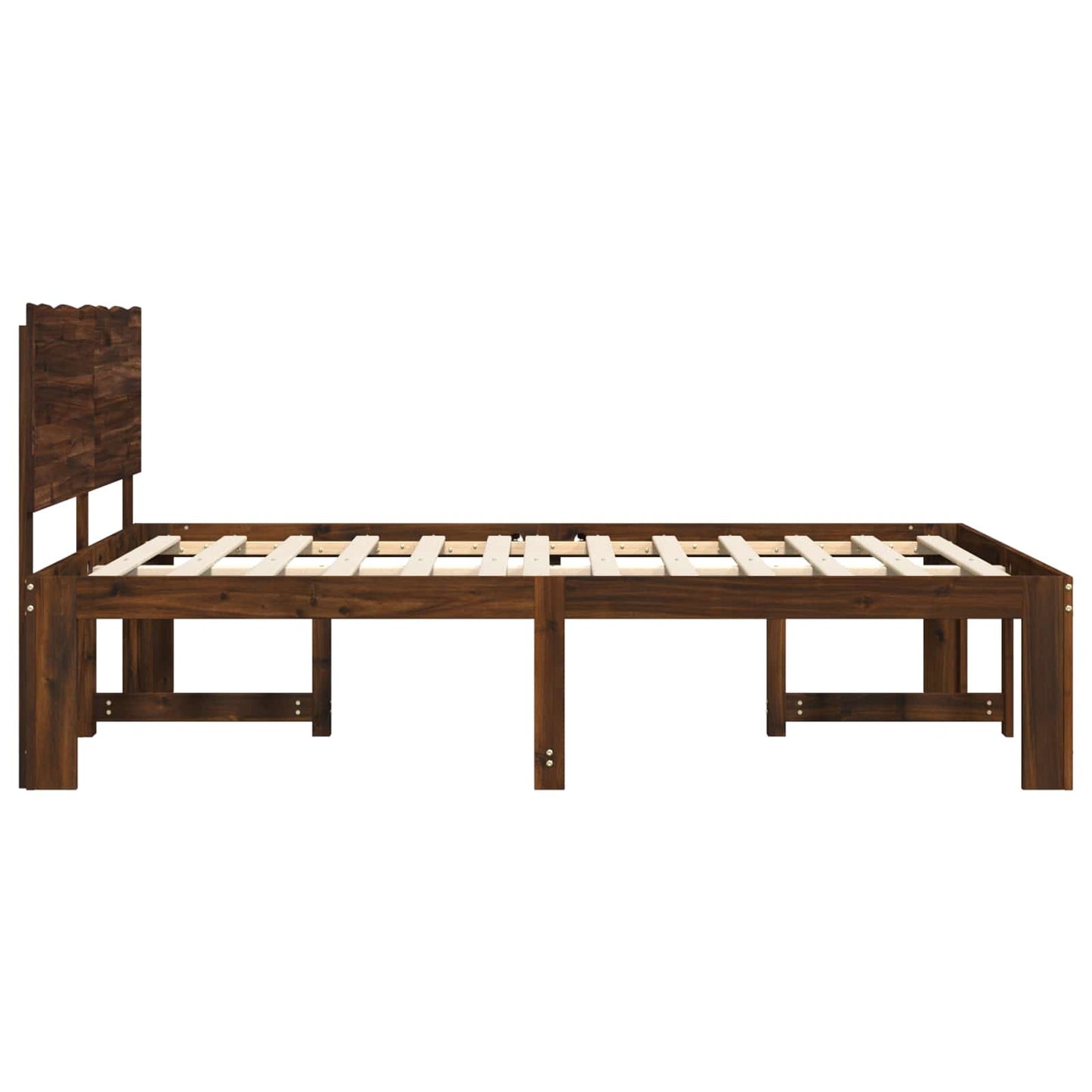 vidaXL Double Bed Frame with Headboard ROSTOCK Dark Brown 160 x 200 cm