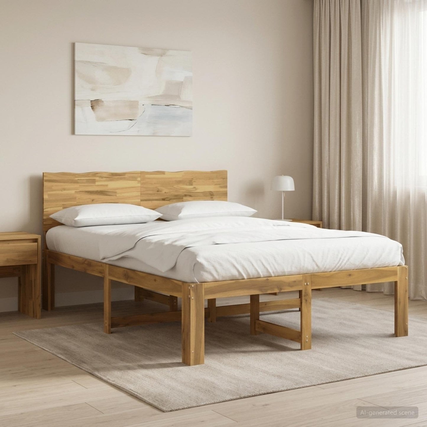 vidaXL Double Bed Frame with Headboard ROSTOCK White 160 x 200 cm