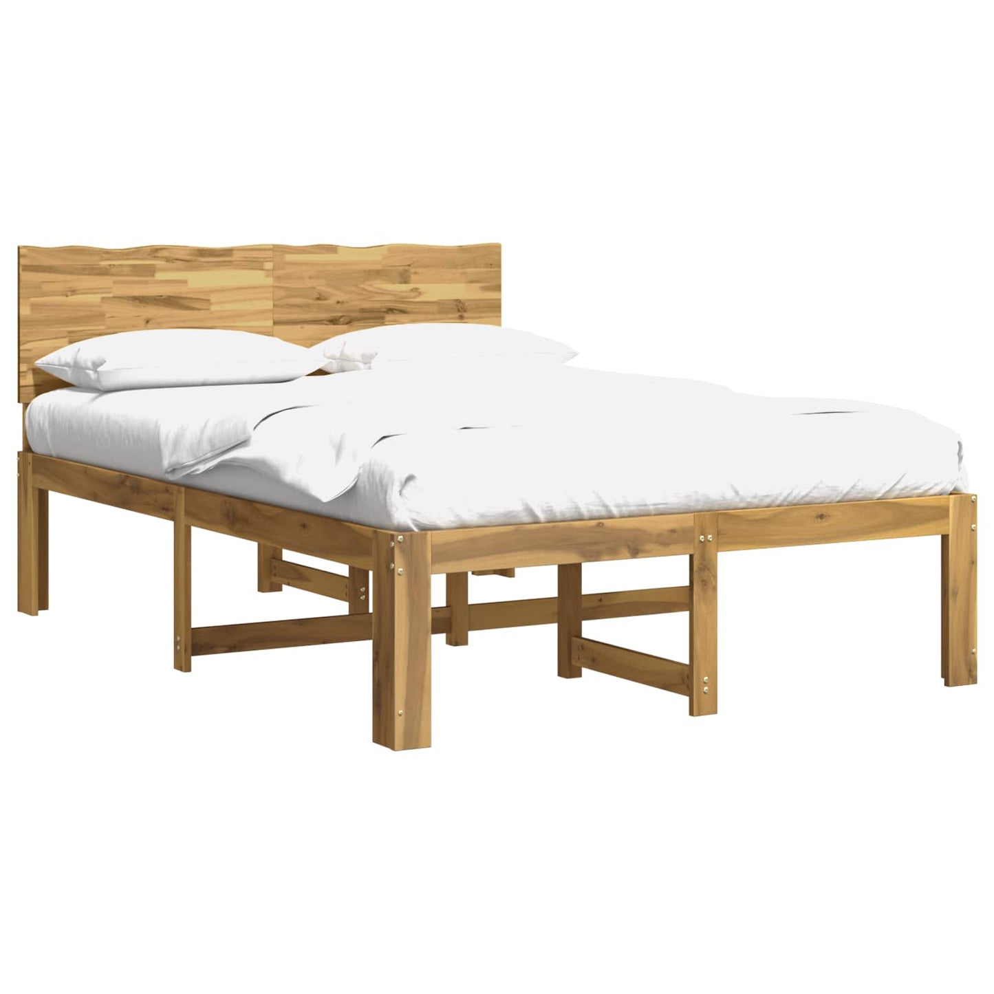 vidaXL Double Bed Frame with Headboard ROSTOCK White 160 x 200 cm