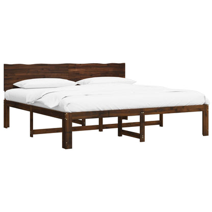 vidaXL Double Bed Frame with Headboard ROSTOCK Dark Brown 180 x 200 cm