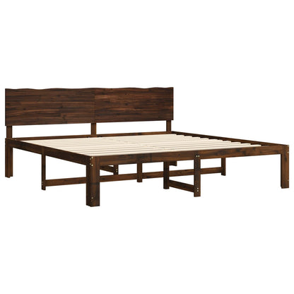 vidaXL Double Bed Frame with Headboard ROSTOCK Dark Brown 180 x 200 cm