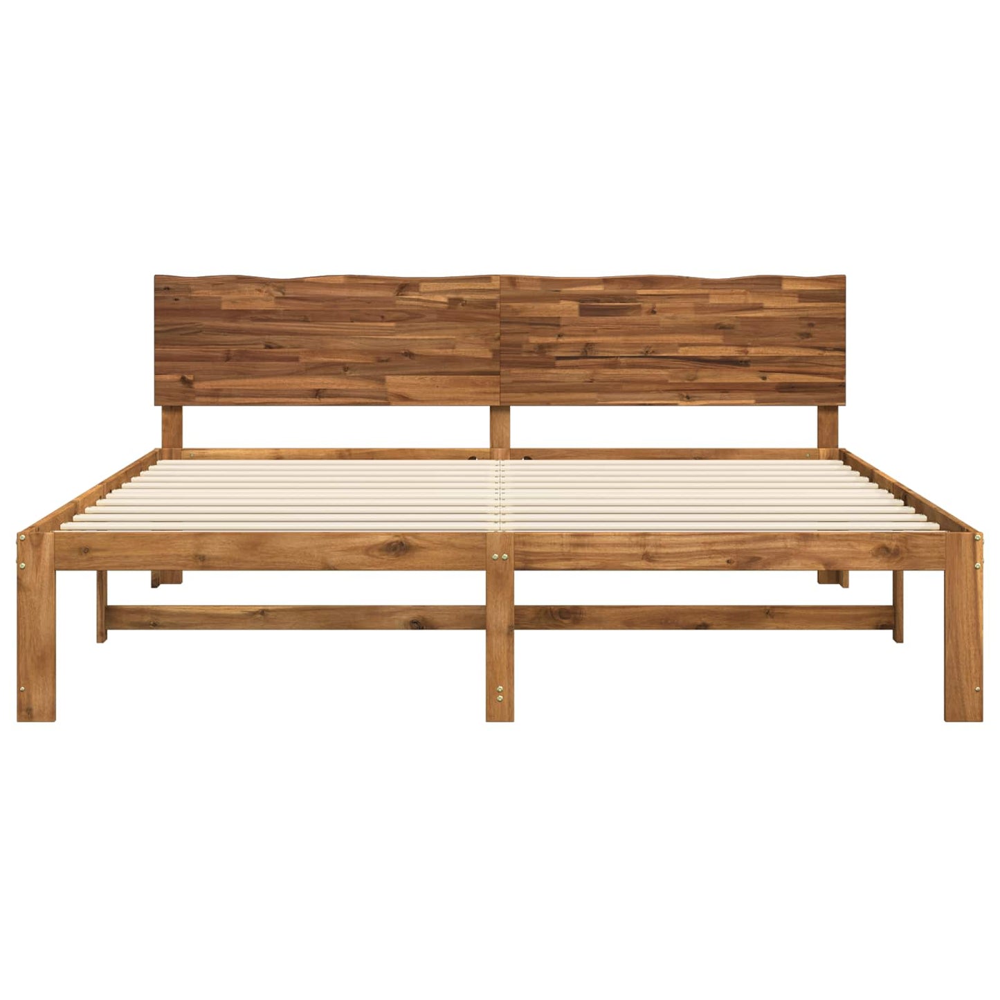 vidaXL Double Bed Frame with Headboard ROSTOCK Natural 180 x 200 cm