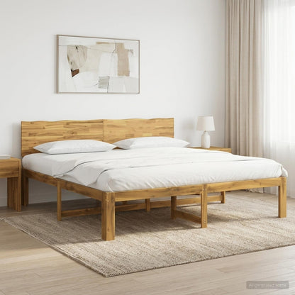 vidaXL Double Bed Frame with Headboard ROSTOCK White 180 x 200 cm