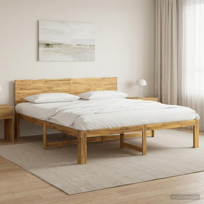 vidaXL Double Bed Frame with Headboard ROSTOCK White 200 x 200 cm