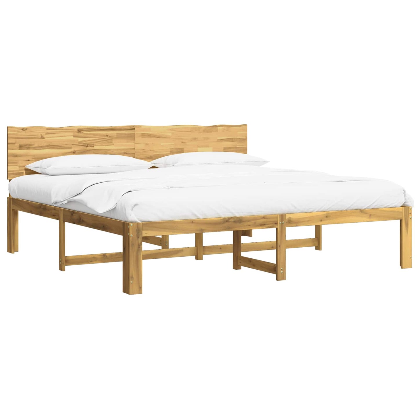 vidaXL Double Bed Frame with Headboard ROSTOCK White 200 x 200 cm