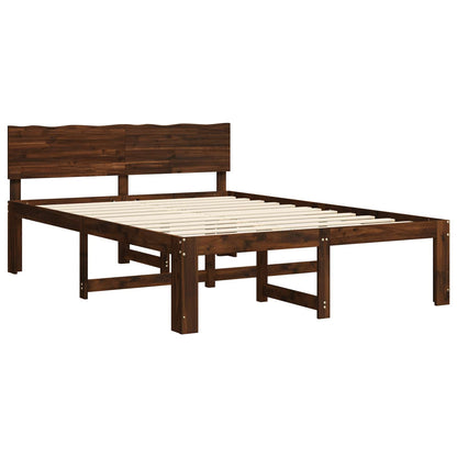 vidaXL Double Bed Frame with Headboard ROSTOCK Dark Brown 160 x 200 cm