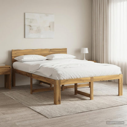 vidaXL Double Bed Frame with Headboard ROSTOCK White 160 x 200 cm