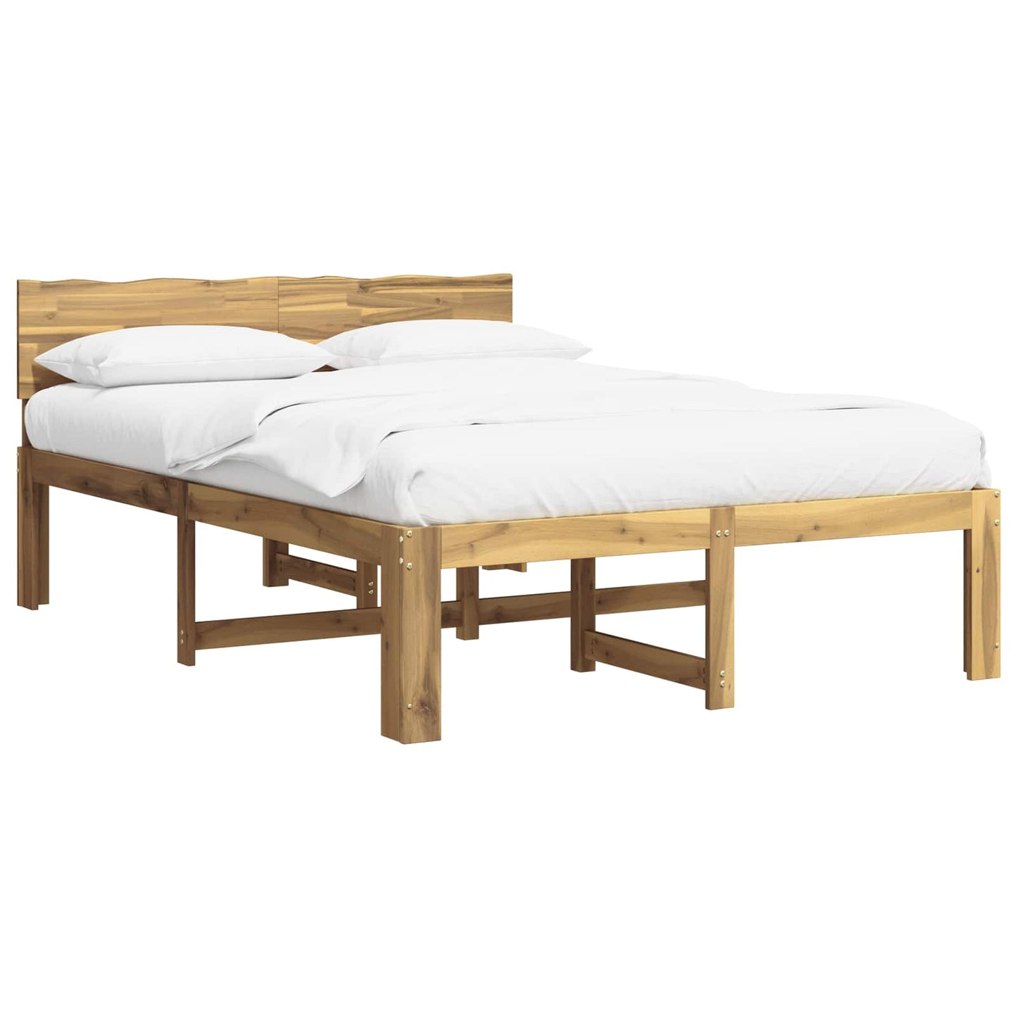 vidaXL Double Bed Frame with Headboard ROSTOCK White 160 x 200 cm